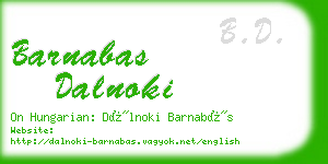 barnabas dalnoki business card